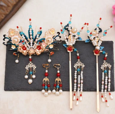 1 Set Ancient Headwear Hairpins Complete Super Immortal Made Headwear New Simple Pink flower Children's Ancient Headwear    Your Coastal Marketplace | Shoreshopper.com