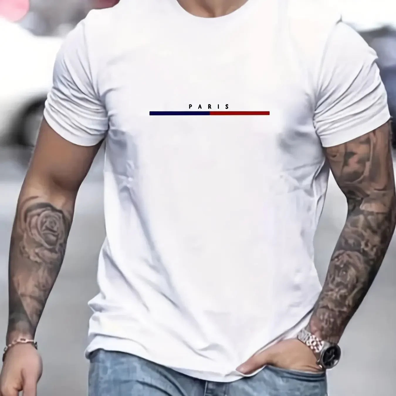 Paris Shirts men's T-shirt 3D printed men's clothing short sleeved men's T-shirt round neck oversized T-shirt fashionable men's    Home Decor Supply | Online Retail | ShoreShopper.com