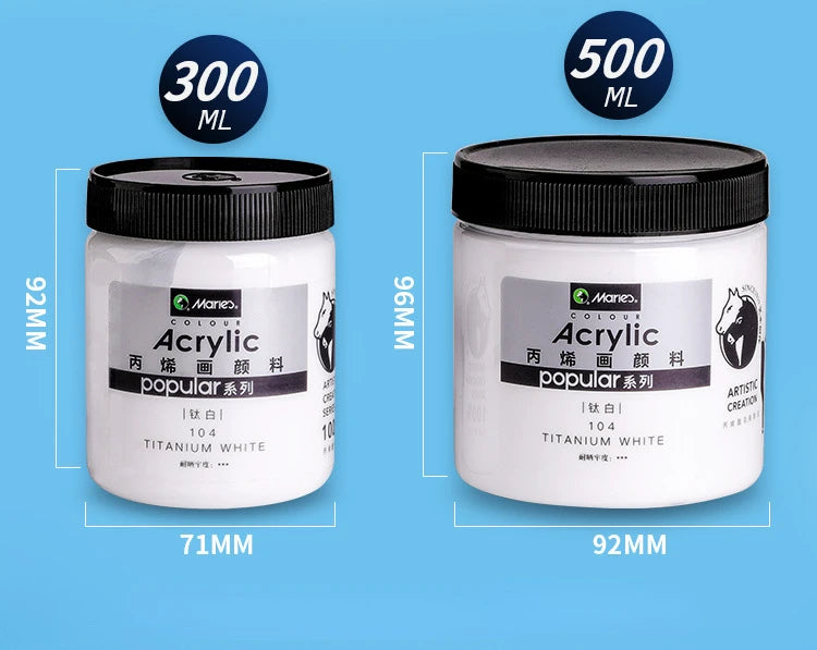 300ml White Acrylic Paints In Large Jars for Wall Painting Without Losing Color Waterproof and Sun Protection Art Supplies    Home Decor Supply | Online Retail | ShoreShopper.com