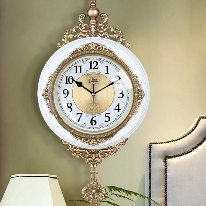 Retro European Style Wall Clock Watch Living Room Mute Pendulum Clock Elegant Taste Family Gift Art Decoration    Home Decor Supply | Online Retail | ShoreShopper.com