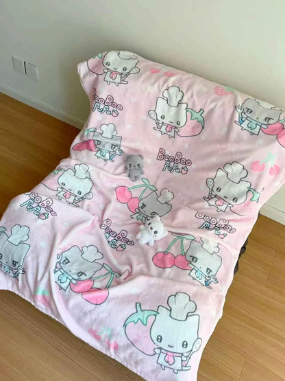 Cute pink blanket Plush Blanket Soft Flannel All-Season Couch for Home Office Iconic Character Art Warm Stylish for Living Room