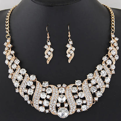Romantic 2 Pieces/set Wedding Jewelry Set Shiny Crystal Bridal Jewelry Set Ladies Necklace Earrings    Home Decor Supply | Online Retail | ShoreShopper.com