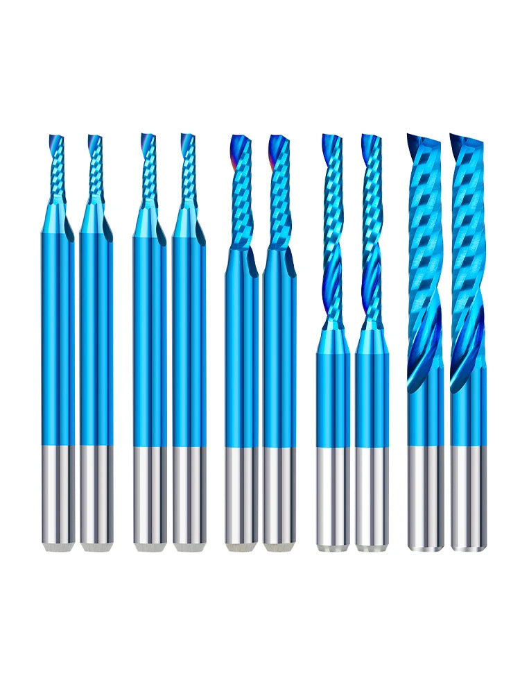XCAN10pcs Single Flute Carbide End Mill 1/8'' Shank O Flute Spiral CNC Router Bit Cutter 1/1.5/2/2.5/3.175mm Wood Milling Tools    Home Decor Supply | Online Retail | ShoreShopper.com