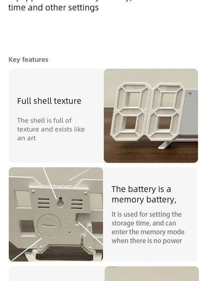 Multifunctional USB Ported LED 3D Digit Style Digital Clock    Home Decor Supply | Online Retail | ShoreShopper.com