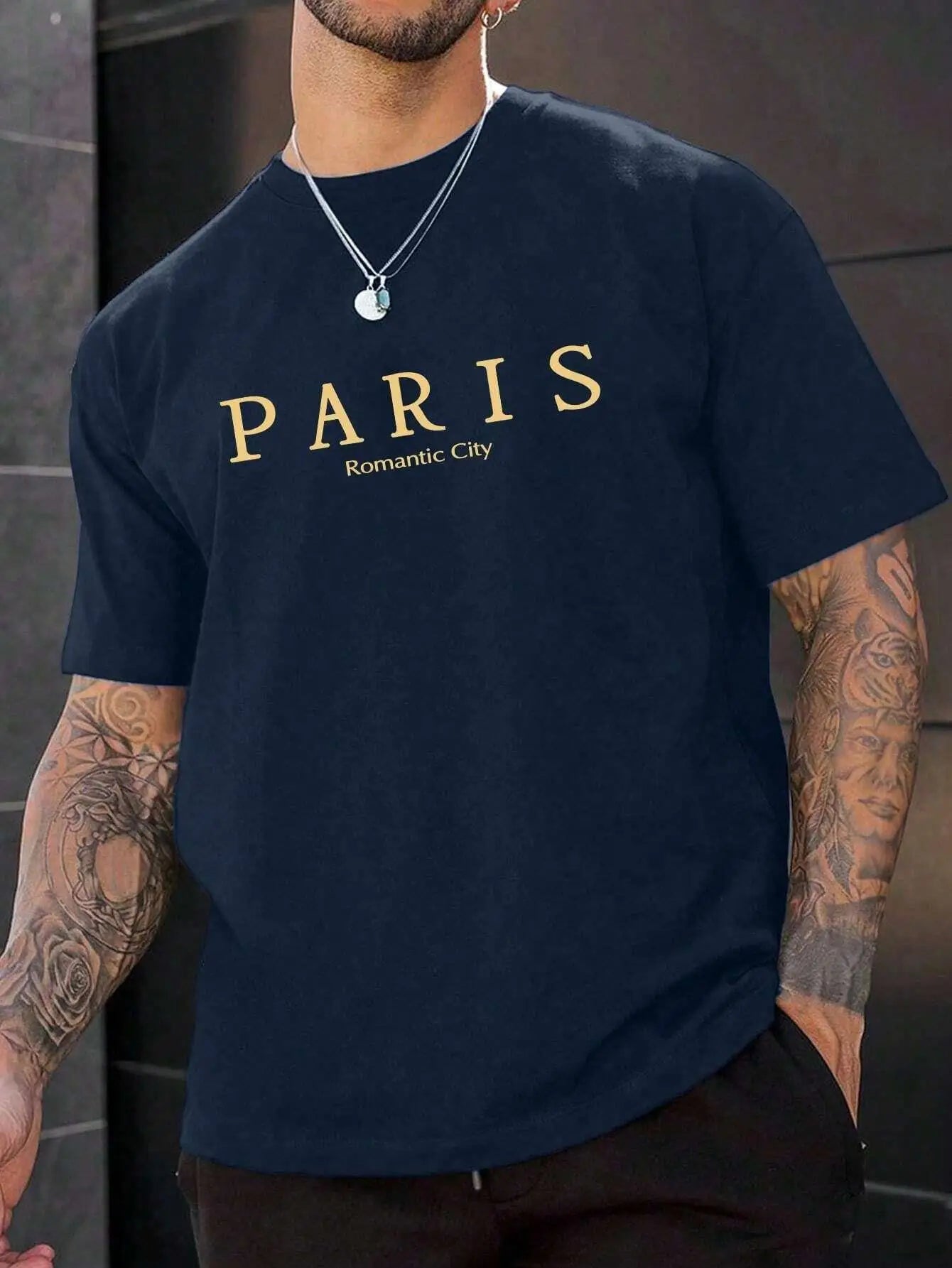 Paris Romantic City Letter Graphic Print Tees Men T-Shirt Summer Loose Clothing Loose Cotton Oversize Tshirt Street Soft Tops    Home Decor Supply | Online Retail | ShoreShopper.com