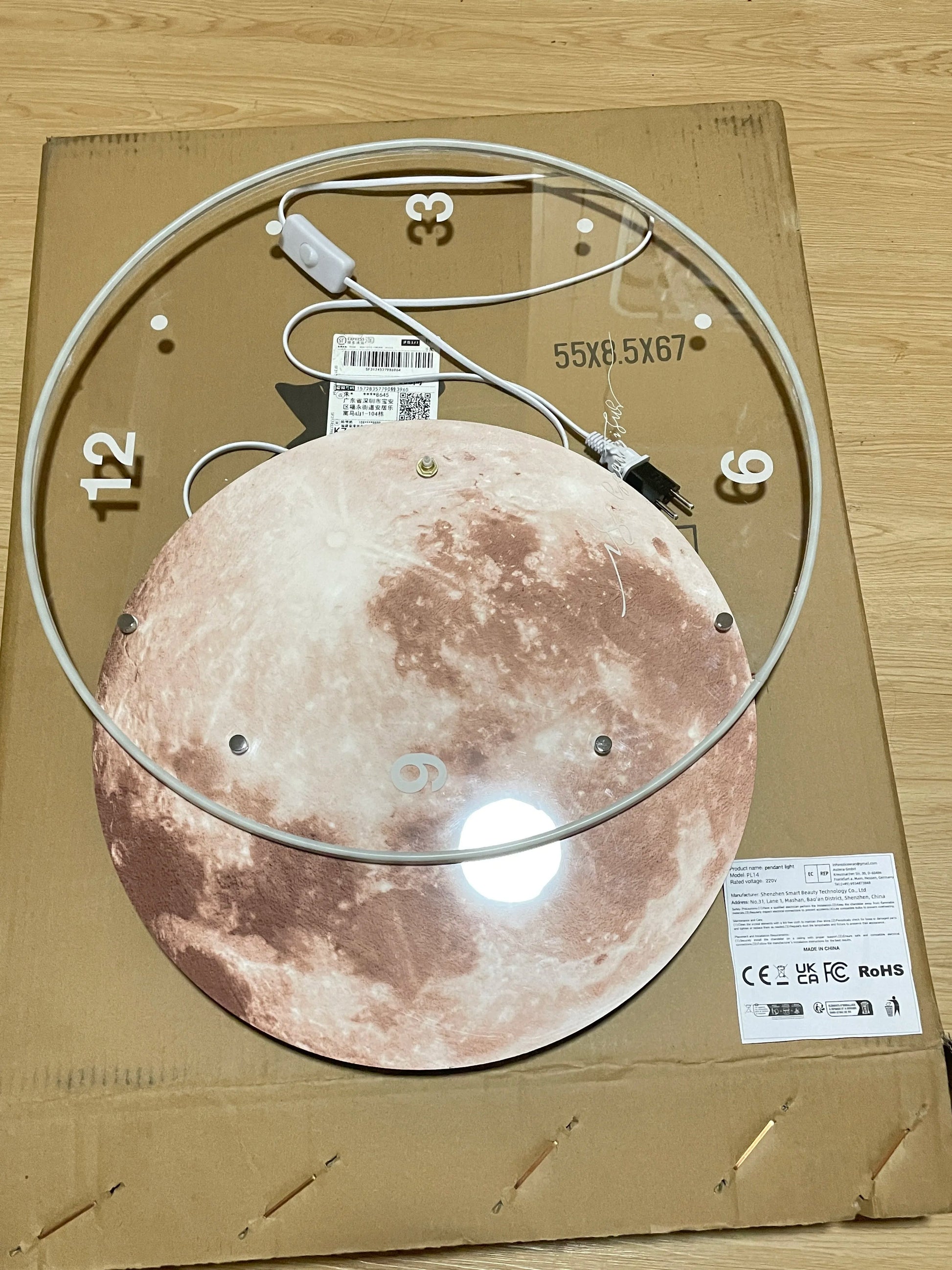 Large Wall Clock Luxury Dining Room Living Room Moon The Earth Modelling LED Light Silent Movement Bedroom Clock Wall Decoration    Home Decor Supply | Online Retail | ShoreShopper.com