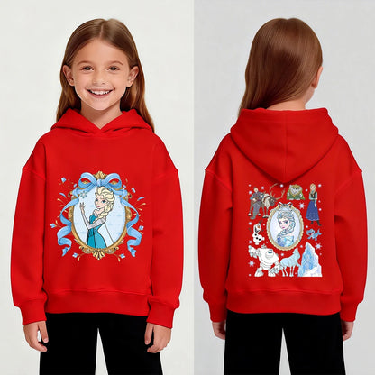 Disney Princess Elsa Cartoon Print Autumn/Winter Children's Fashion Casual Warm Hoodie Coat - ShoreCo.Shop
