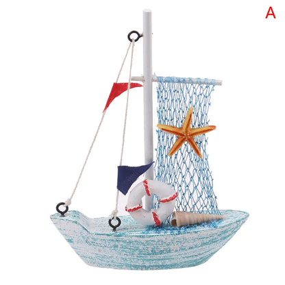 1pcs 15cm Wood Mini Sailboat Model Mediterranean Style Home Decor Marine Nautical Sailing Boat Ship Gift Craft Desktop Ornaments    Your Coastal Marketplace | Shoreshopper.com