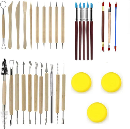 Art Supplies Ceramic Sculpting Tools Wooden Handles Ceramic Clay Pottery Tool Beginner DIY Crafts Wood and Steel Home School Use    Home Decor Supply | Online Retail | ShoreShopper.com