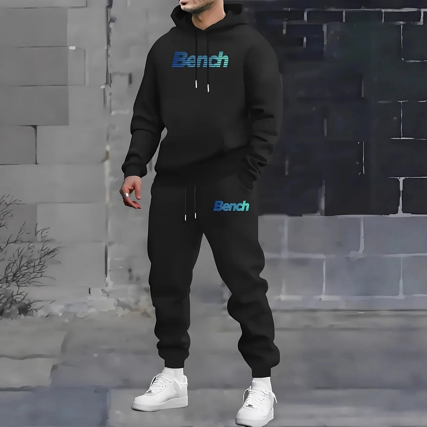 Men's Classic Personalized Fashion Paris Alphabet Stripe Printed Machine Washable Hooded Sweatshirt and Pants Casual Sports Set    Home Decor Supply | Online Retail | ShoreShopper.com