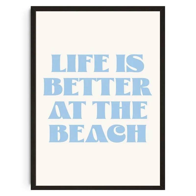 Seashells Meet Me At The Beach Poster Summer Sea Bikini Coastal Quotes Canvas Painting Trendy Wall Art Room Home Decor    Your Coastal Marketplace | Shoreshopper.com