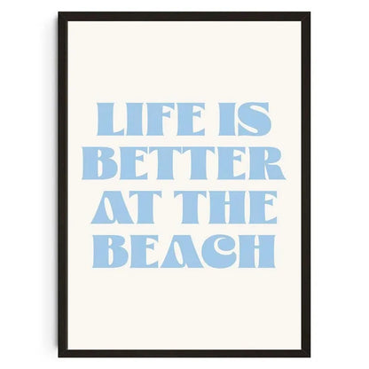 Seashells Meet Me At The Beach Poster Summer Sea Bikini Coastal Quotes Canvas Painting Trendy Wall Art Room Home Decor    Your Coastal Marketplace | Shoreshopper.com