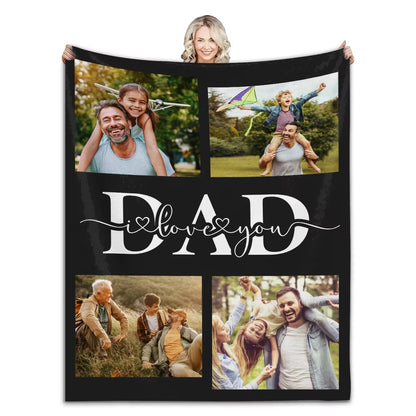 Fathers Day Gifts Personalized Custom Blanket Customizable Photos Throw Blankets For Dad Birthday Present From Daughter or Son    Your Coastal Marketplace | Shoreshopper.com