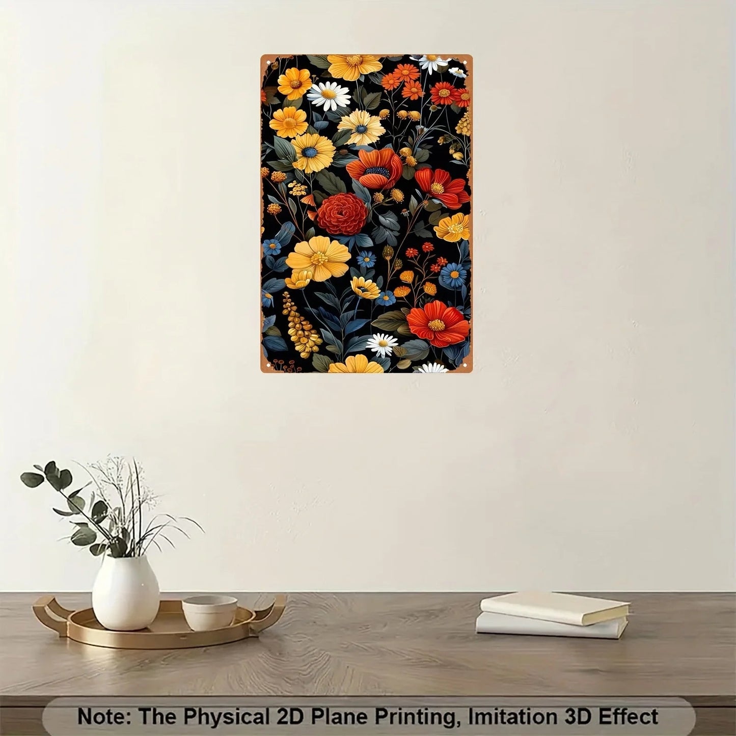 1pc Classic Floral Iron Art Print, Frameless Metal Wall Decor, 20x30cm/8x12inch, Aluminum Sign for Home Decoration    Home Decor Supply | Online Retail | ShoreShopper.com