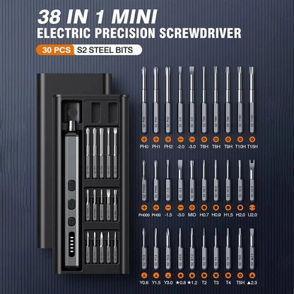 Mini Electric Precision Screwdriver, 38 in 1 Magnetic Bits, Torque Control, DIY Tools, Repair Tool Kit for iPhones, Switch,PS5    Home Decor Supply | Online Retail | ShoreShopper.com