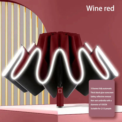 Lenovo Umbrella Windproof Strong With Reflective Stripe Reverse Automatic Fold Umbrella UV Umbrella Insulation Portable Parasol    Your Coastal Marketplace | Shoreshopper.com