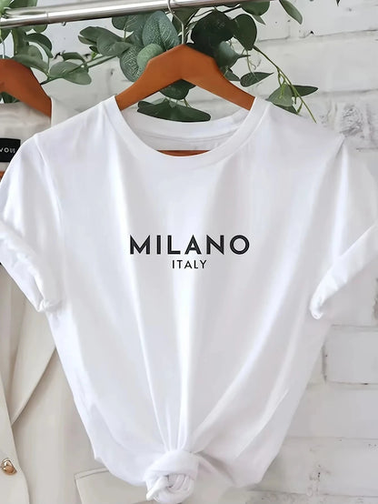 90s Streetwear Paris MILANO ITALY Letter Women T Shirt Casual Tee Men Cotton Oversize Loose Trend Vintage Summer Couple Shirt    Home Decor Supply | Online Retail | ShoreShopper.com