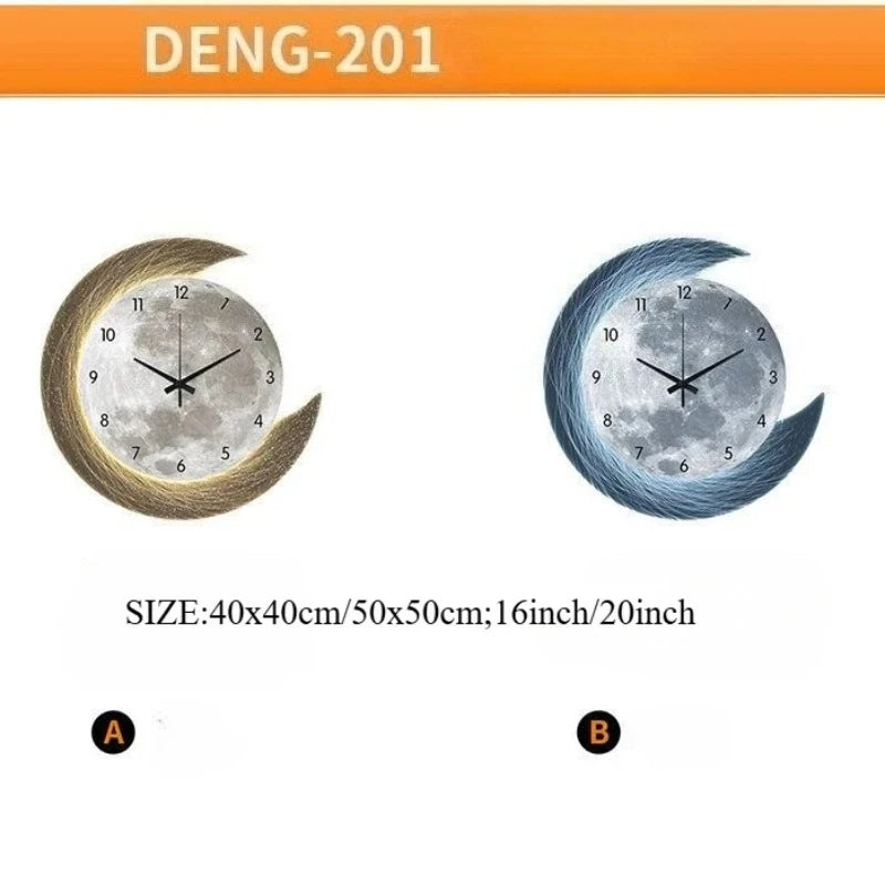 20in LED Light Wall Clock Dining Room Living Moon The Earth Modelling Silent Movement Bedroom Clock Wall Decoration Home Gifts    Home Decor Supply | Online Retail | ShoreShopper.com