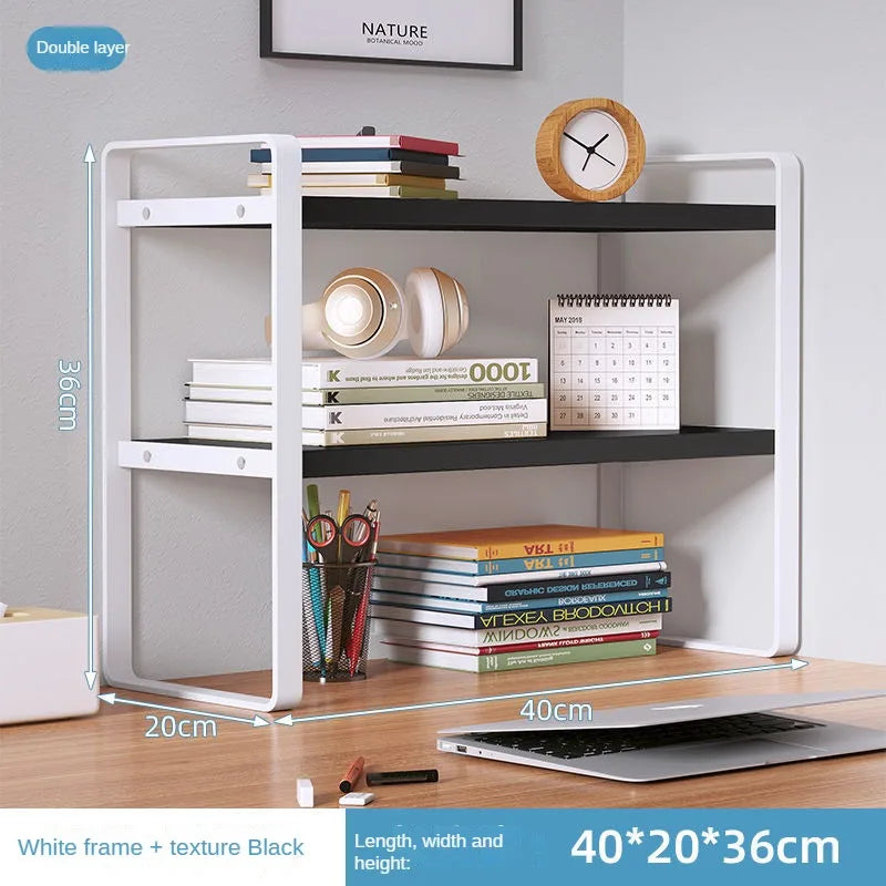 Shelf Desktop Storage  Bookshelf Student Desk Shelves Racks Office Computer Desk Tiered Cabinet Home Storage Holders Organizer    Home Decor Supply | Online Retail | ShoreShopper.com
