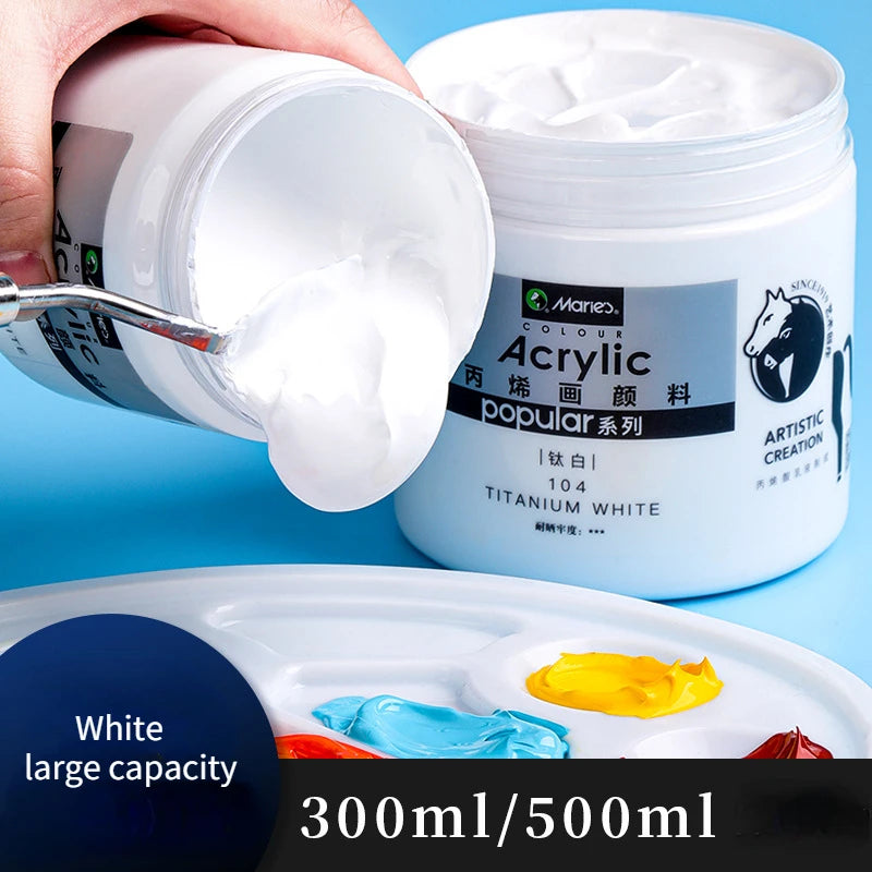 300ml White Acrylic Paints In Large Jars for Wall Painting Without Losing Color Waterproof and Sun Protection Art Supplies    Home Decor Supply | Online Retail | ShoreShopper.com