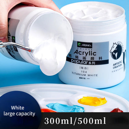 300ml White Acrylic Paints In Large Jars for Wall Painting Without Losing Color Waterproof and Sun Protection Art Supplies    Home Decor Supply | Online Retail | ShoreShopper.com