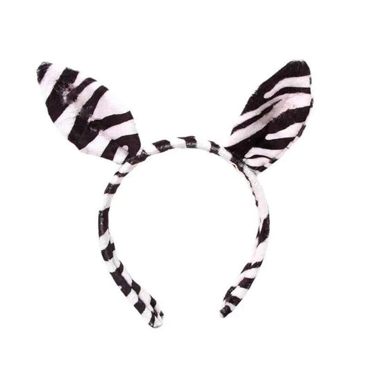 652F Halloween Zebras Ear Headbands Cosplay Zebras Ear Headwear Hairbands Headwear Halloween Hairbands Birthday Party