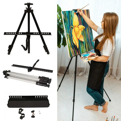 Adjustable Sketching Easel Black Silver Aluminum Alloy Sketch Drawing Easel Triangle Tool Shelf Travel Easel Art Supplies    Home Decor Supply | Online Retail | ShoreShopper.com