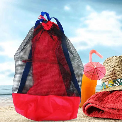 Beach Mesh  Storage Bag Swimming Pool Park Children Kids Sand Play Net Bag