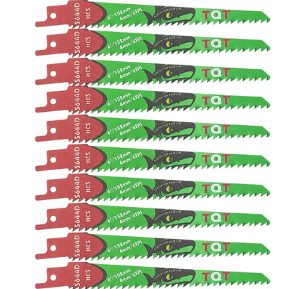 10Pcs 6-9.5-12 Inch Long Reciprocating Saw Blades 5-6Tpi Hcs 150mm Saber Blades for Cutting Wood Pvc for Bosch Makita Dewalt DIY Tool - ShoreCo.Shop
