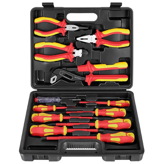 Insulated Screwdriver amp Pliers Set, 1000V Electrical Tools for Electrician Magnetic Phillips Slotted Pozidriv Tips    Home Decor Supply | Online Retail | ShoreShopper.com