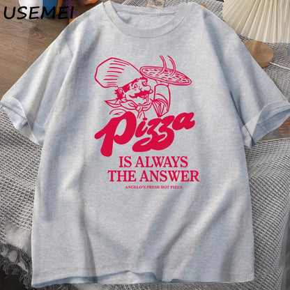 Pizza Is Always The Answer Food Printing T Shirts for Women Men Funny Graphic T Shirt Cotton Short Sleeve Summer Tee Shirt Tops    Home Decor Supply | Online Retail | ShoreShopper.com