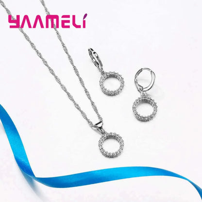 925 Sterling Silver Jewelry Set Necklace And Earrings For Women Party Wedding Engagement Accessories    Home Decor Supply | Online Retail | ShoreShopper.com