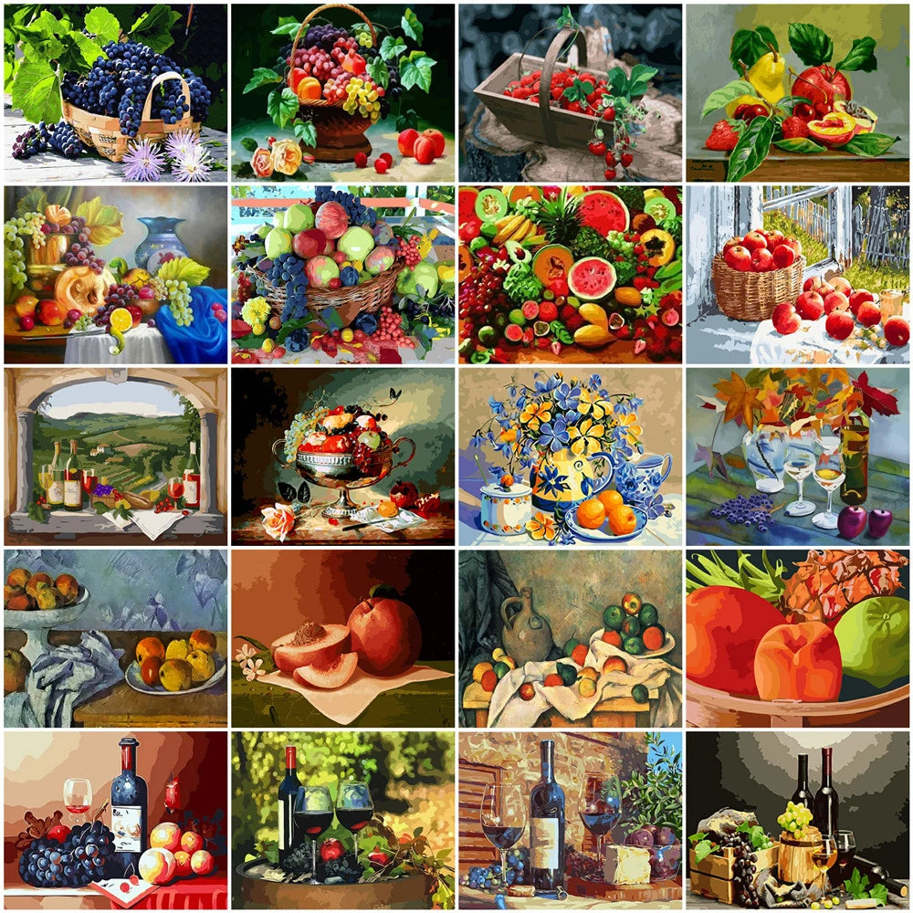 HUACAN Paint By Number Fruit Flower DIY Drawing Canvas Handpainted Pictures By Number Still Life Home Decoration    Home Decor Supply | Online Retail | ShoreShopper.com