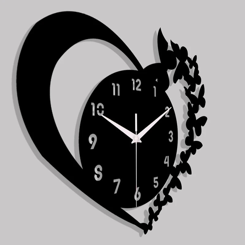 Heart shaped frameless design acrylic silent clock living room bedroom home decoration Mother's Day New Year Easter gift    Home Decor Supply | Online Retail | ShoreShopper.com