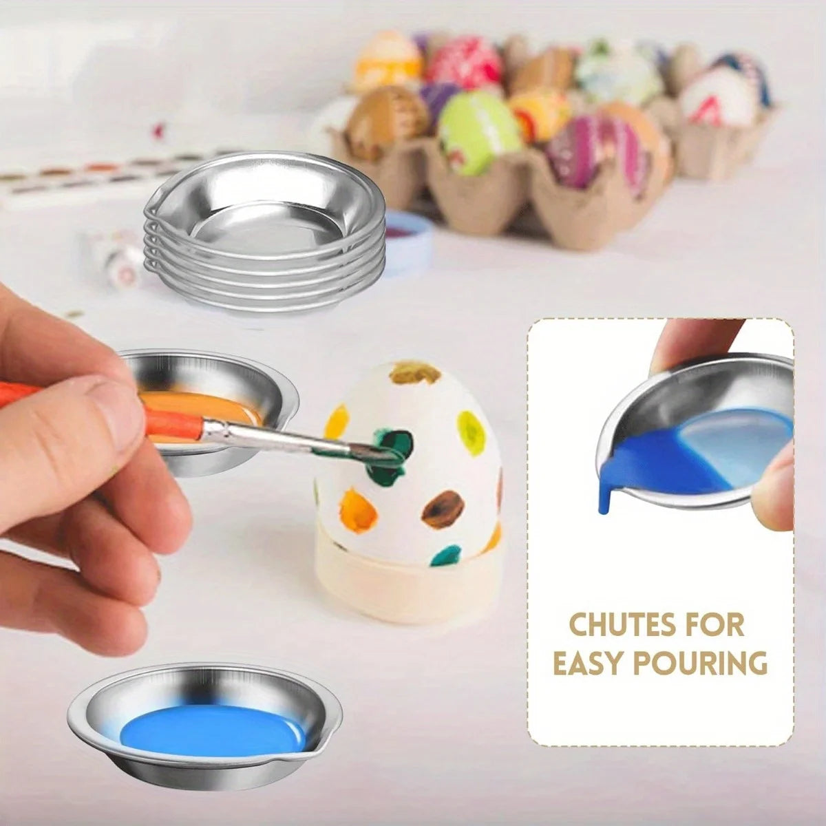 5/10/20pcs Durable Stainless Steel Paint Palette Set,Round Mixing Trays for Artists - Metal Art Supplies for Home and School Use    Home Decor Supply | Online Retail | ShoreShopper.com