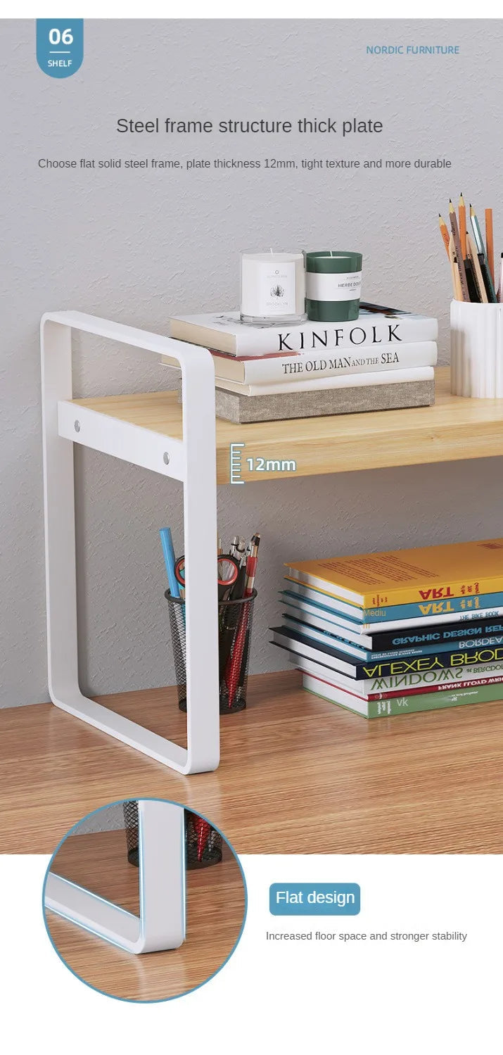 Shelf Desktop Storage  Bookshelf Student Desk Shelves Racks Office Computer Desk Tiered Cabinet Home Storage Holders Organizer    Home Decor Supply | Online Retail | ShoreShopper.com