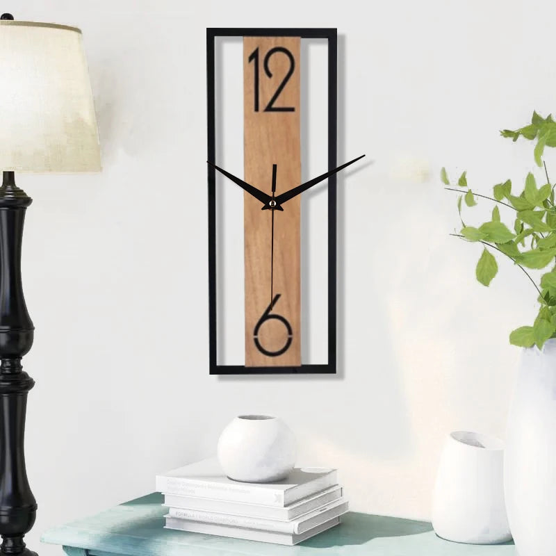 Rectangular wood grain wall clock for quiet decoration in homes and offices used in living rooms bedrooms and dining rooms    Home Decor Supply | Online Retail | ShoreShopper.com