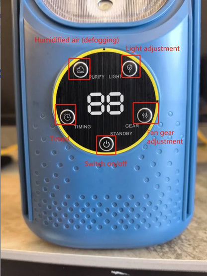 Portable USB Air Cooler Leafless Electric Fan 6 Speed Silent Timer Air Conditioner Cooling Fan Humidifier Conditioning Fan - ShoreCo.Shop