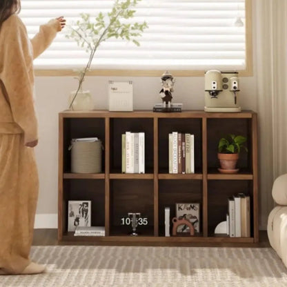 Solid Wood Short Bookshelf Floor Storage Cabinet Grid Organizer Shelf for Living Room Home & Kindergarten Display Unit    Home Decor Supply | Online Retail | ShoreShopper.com