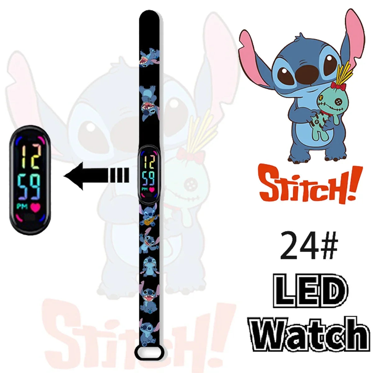 Disney Stitch Digital Kids' Watches Anime Figures LED Luminous Watch Touch Waterproof Electronic Sports Watch Kids Birthday Gift    Home Decor Supply | Online Retail | ShoreShopper.com