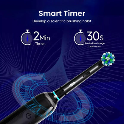 Oral B Pro 4 Ultra Electric Toothbrush 3D Rotation Rechargeable Teeth Brush Pressure Sensor 4 Brushing Modes 2 Min Timer - ShoreCo.Shop