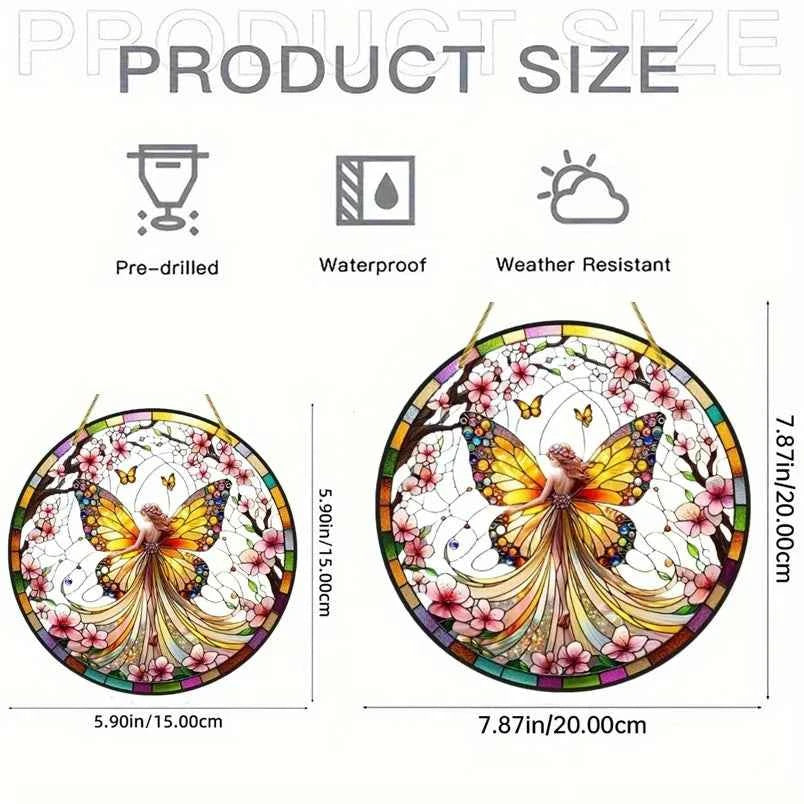 Enchanting Elf Fairy Acrylic Sun Catcher Window Door Display, Seasonal Summer Decor - for Home, Bar, for Daily Christmas Decor