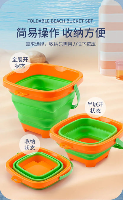 Summer Outdoor Beach Water Play Sand Can Be Folded Beach Bucket Beach Children Toys Sand Digging Shovel Set    Your Coastal Marketplace | Shoreshopper.com