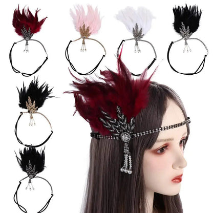 Gatsby Cosplay Dress Headwear Diamond Feather Headwear Korean Style Headband Masquerade Party Accessories Sequin Hair    Your Coastal Marketplace | Shoreshopper.com