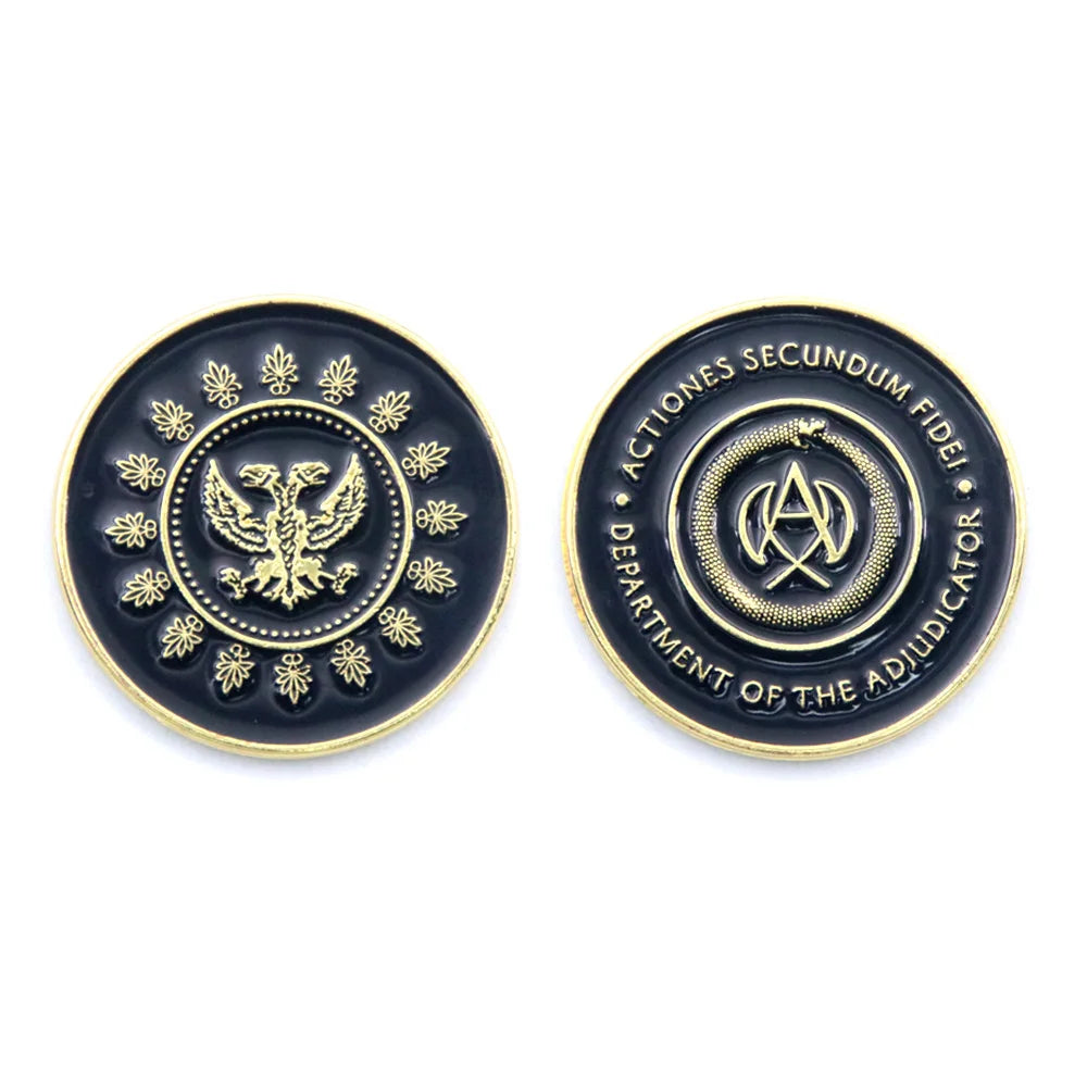 Big Size John Wick 4 Blood Oath Marker Coin Keychain Gold and Adjudicator Coin Metal Prop Accessories Collection Gift - ShoreCo.Shop