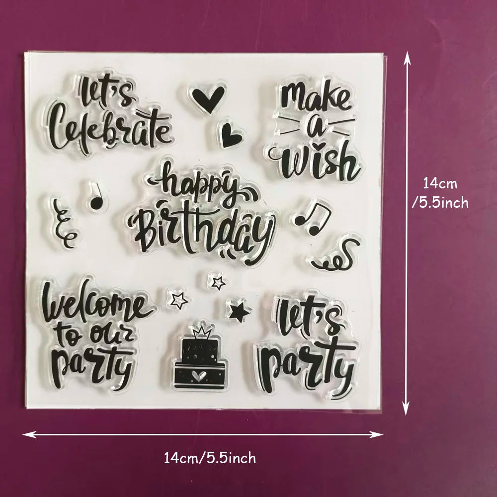 Father's Day & Birthday Clear Stamps Set Sentiment & Party Element Stamps for Card Making, Scrapbooking Wedding & Celebration DI    Your Coastal Marketplace | Shoreshopper.com