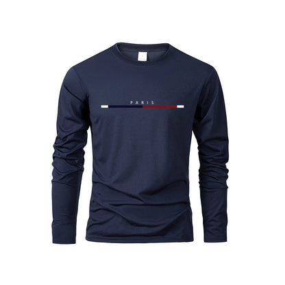 Men's Long Sleeve T Shirts of PARIS Printing Solid Color Casual Tops Autumn High Quality Loose T-Shirt Men Classic Clothing    Home Decor Supply | Online Retail | ShoreShopper.com