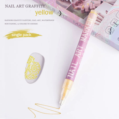 Nail Art Graffiti Pen Nail Acrylic Paint Pen Waterproof Painting Lines Pencil DIY Drawing Abstract Design Nail Accessories    Home Decor Supply | Online Retail | ShoreShopper.com
