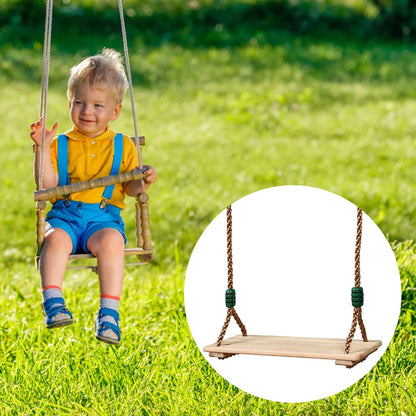 High-Quality Polished Four-Board Anti-Corrosion Wood Swing Outdoor Indoor Pastoral Wooden Swing for Adults Children    Home Decor Supply | Online Retail | ShoreShopper.com