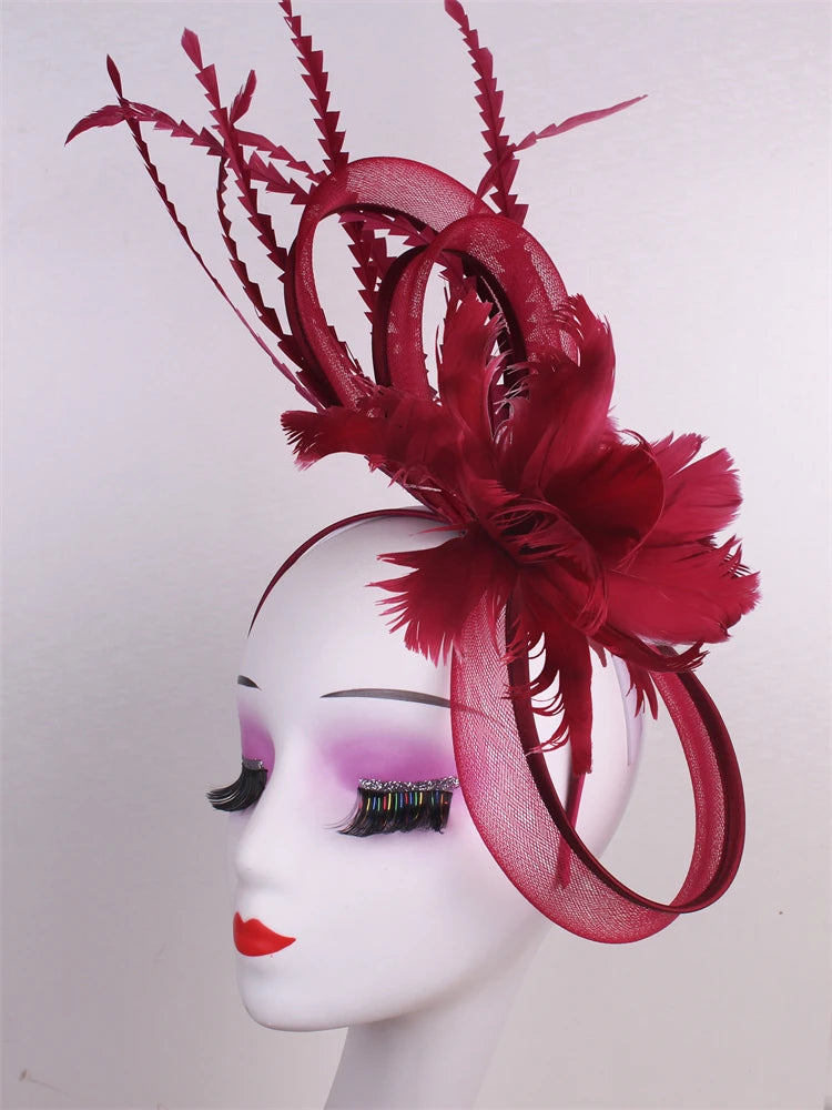 Light blue feather headwear, women's formal event Derby headwear, elegant ladies' hat, fashionable wedding headwear hat    Your Coastal Marketplace | Shoreshopper.com